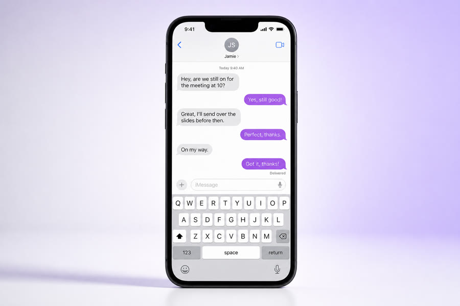 iPhone with text messaging